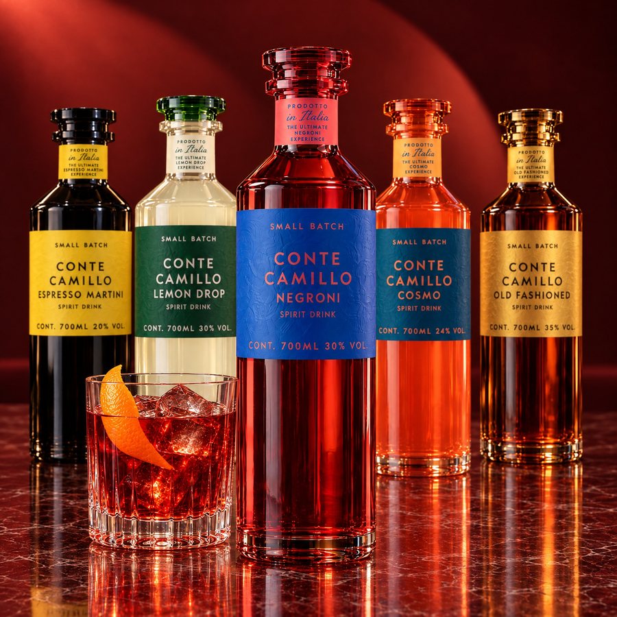 Die Conte Camillo Kollektion, vorne der Negroni