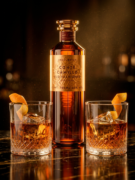 Conte Camillo Old Fashioned - 1x Flasche mit 2x Gläser